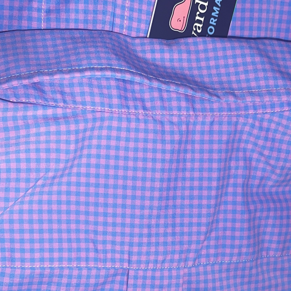 Vineyard Vines Purple and Pink Gingham Performance Button-Down Shirt - Picture 7 of 11